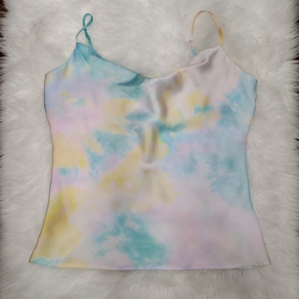 Zara Satin Spaghetti Strapped Twee Festival Retro 90's 2000's Style Top M - Picture 7 of 8